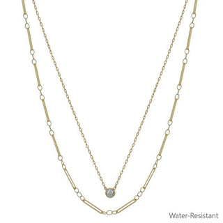 Layered Crystal Chain Necklace - Bray and Em Boutique