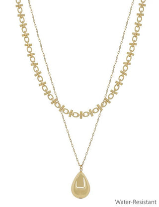 Layered Teardrop Chain Necklace - Bray and Em Boutique