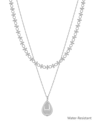 Layered Teardrop Chain Necklace - Bray and Em Boutique
