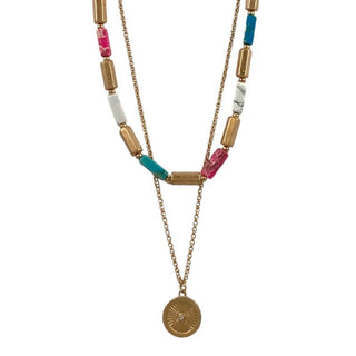 Layered Textured Coin Necklace - Bray and Em Boutique