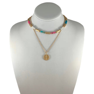 Layered Textured Coin Necklace - Bray and Em Boutique
