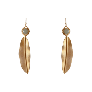 Leaf Matte Gold Drop Earrings - Bray and Em Boutique
