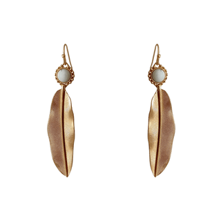 Leaf Matte Gold Drop Earrings - Bray and Em Boutique
