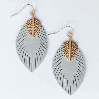 Leather Leaf Earrings - Bray and Em Boutique