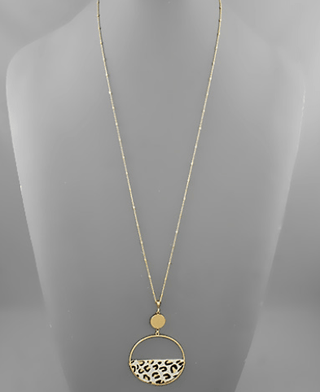 Leopard Print Wedge & Circle Necklace - Bray and Em Boutique