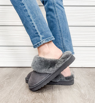 Lia Scuff Slipper - Charcoal - Bray and Em Boutique