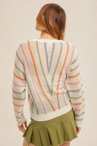 Line It Up Fishnet Sweater - Bray and Em Boutique