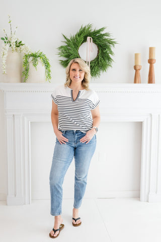 Lined Theory Stripe Top - Bray and Em Boutique