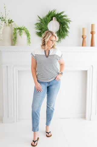 Lined Theory Stripe Top - Bray and Em Boutique
