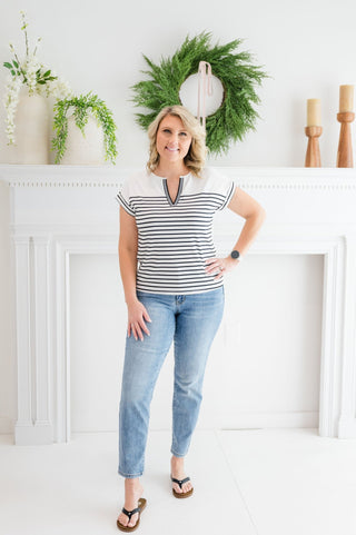 Lined Theory Stripe Top - Bray and Em Boutique