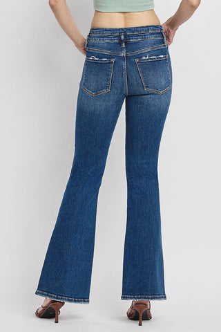 Lovervet HR Aimee Front Slit Flare Jeans - Bray and Em Boutique