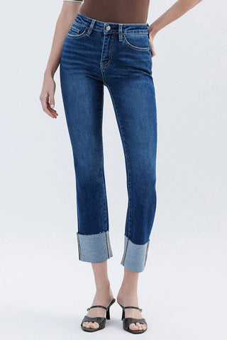 Lovervet HR Dearest Girl Cuff Straight Jeans - Bray and Em Boutique