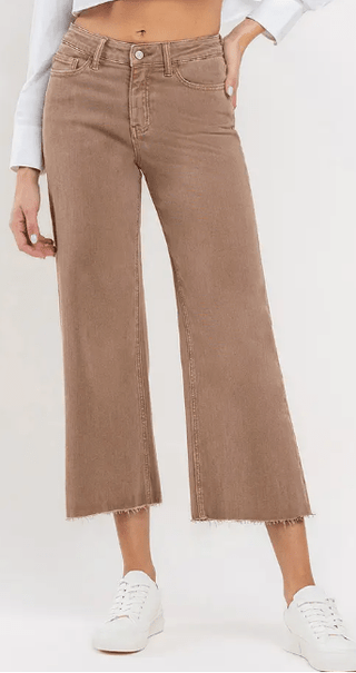 Lovervet HR Hazy Days Crop Wide Leg Jeans - Bray and Em Boutique