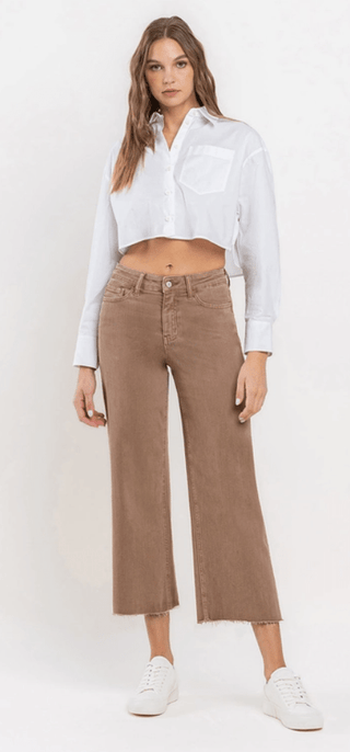 Lovervet HR Hazy Days Crop Wide Leg Jeans - Bray and Em Boutique
