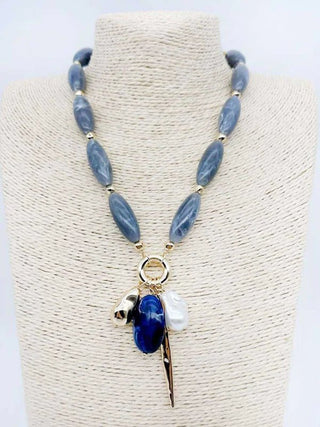 Luna Love Stone And Pearl Charm Necklace - Bray and Em Boutique