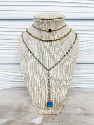 Makes Me Smile Layered Stone Pendant Necklace - Bray and Em Boutique