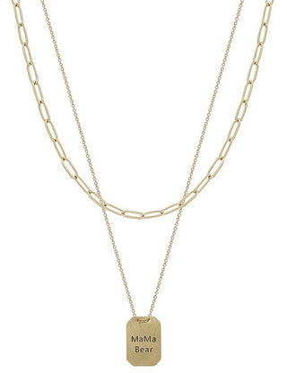 MaMa Bear Pendant Necklace - Bray and Em Boutique