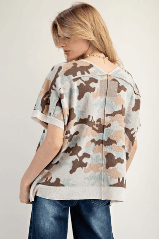 Many Directions Camo Sweater Top - Bray and Em Boutique