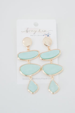 Marbled Tiered Drop Earrings - Bray and Em Boutique