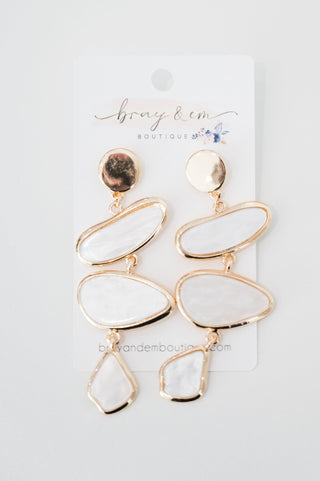 Marbled Tiered Drop Earrings - Bray and Em Boutique