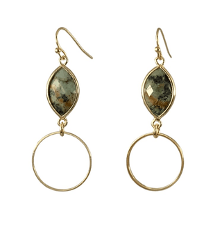 Marquise Stone Drop Hoop Earrings - Bray and Em Boutique