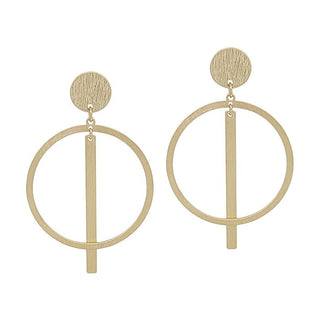 Matte Open Circle with Bar Earrings - Bray and Em Boutique