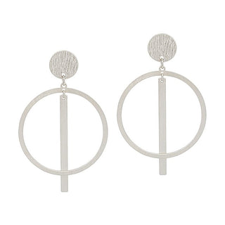 Matte Open Circle with Bar Earrings - Bray and Em Boutique