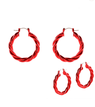 Metal Coated Rope Hoop Earring - Bray and Em Boutique