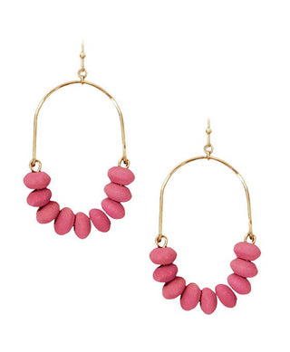 Metal Wire Wood Beads Earring - Bray and Em Boutique