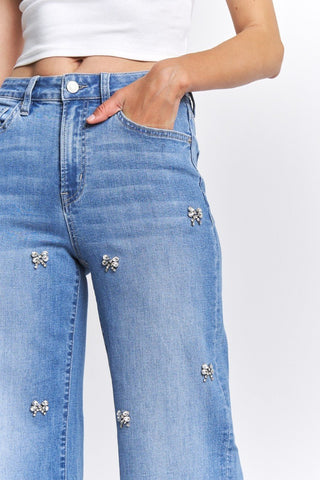 MICA HR Dazzled Dreams Wide Leg Jeans - Bray and Em Boutique