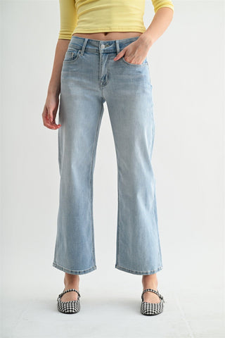 MICA: MR Oh - So - Dreamy Wide Leg Ankle Jeans - Bray and Em Boutique