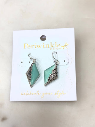 Mint Filigree Drop Earrings - Bray and Em Boutique