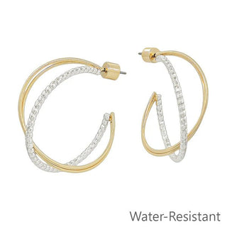 Mixed Metal Wrap Hoop Earrings - Bray and Em Boutique