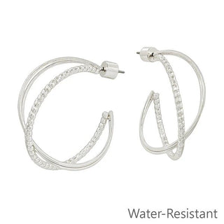 Mixed Metal Wrap Hoop Earrings - Bray and Em Boutique
