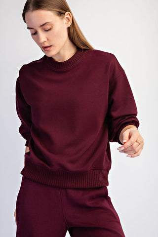 Modal Scuba Luxe Crew Neck Top - Bray and Em Boutique
