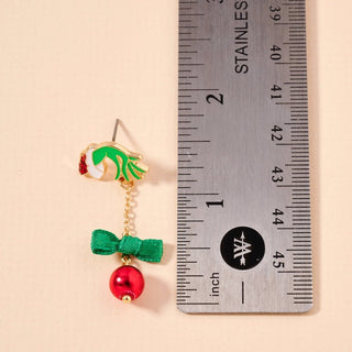 Monster Green Ornament Dangling Earring - Bray and Em Boutique