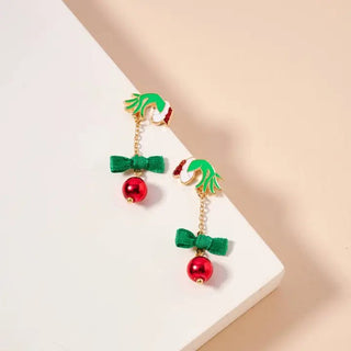 Monster Green Ornament Dangling Earring - Bray and Em Boutique