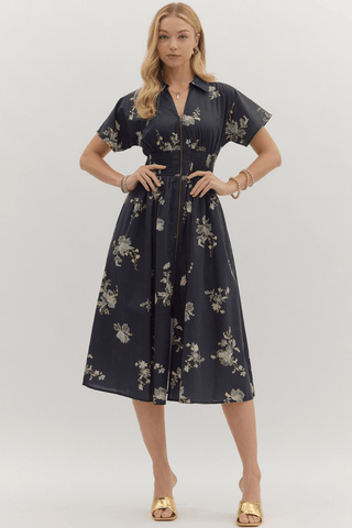 Moonlight Charm Floral Dress - Bray and Em Boutique