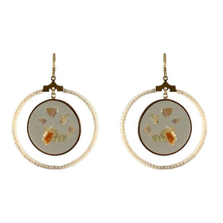 Mother of Pearl Beaded Hoop Earrings - Bray and Em Boutique