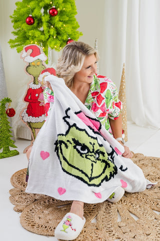 Multi Heart Grinch Blanket - Bray and Em Boutique