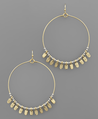 Multi Oval Charm Circle Earrings - Bray and Em Boutique