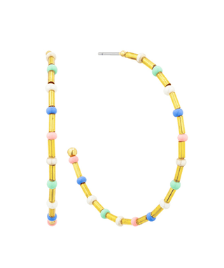 Multi Seed Bead Hoop Earrings - Bray and Em Boutique