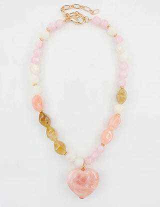 Multi Stone Heart Pendant Necklace - Bray and Em Boutique