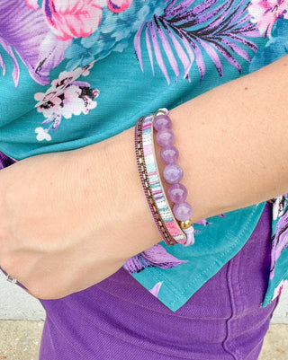 Multi - Strand Leather & Natural Stone Bracelet - Bray and Em Boutique