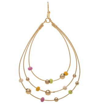 Multicolor Bead Triple Teardrop Earrings - Bray and Em Boutique