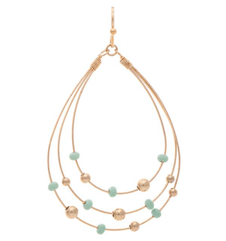 Multicolor Bead Triple Teardrop Earrings - Bray and Em Boutique