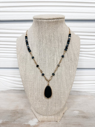 Natural & Crystal Beaded Pendant Necklace - Bray and Em Boutique