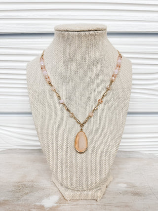 Natural & Crystal Beaded Pendant Necklace - Bray and Em Boutique
