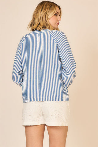 Nautical Escape Lace Up Top - Bray and Em Boutique