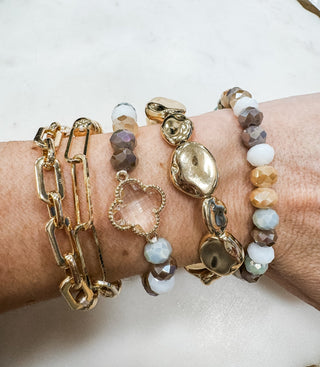 No Words Bead and Gold Bracelet Set - Bray and Em Boutique